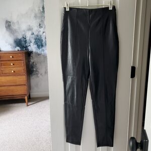 Aritzia Babaton Frida High-Waisted Vegan Leather Skinny Pants, Black Noir (6)